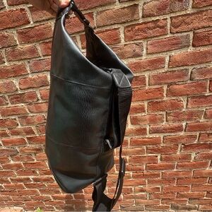 Karl Lagerfeld Black Leather Duffle Bag travel Preloved